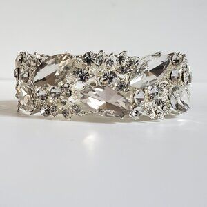 Crystal Rhinestone Stretchy Cuff Bracelet - Bridal/Prom/Any Occasion